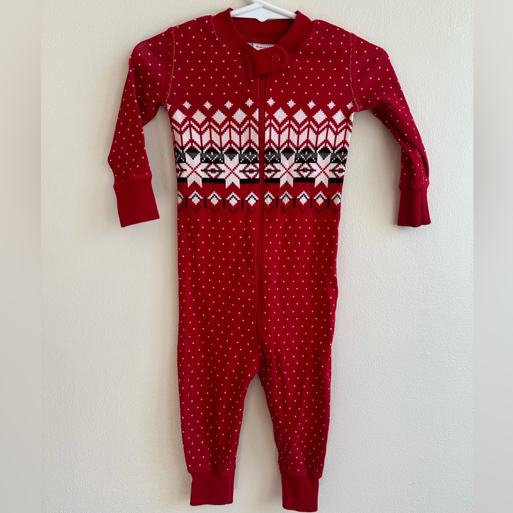 Hanna Andersson Baby zip sleeper, winter theme, size 6-12 months